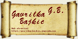 Gavrilka Bajkić vizit kartica